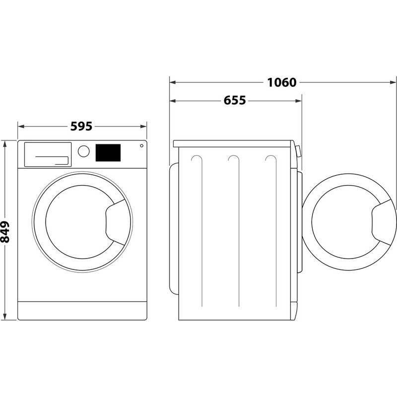 Hotpoint Dryer NT M11 9X3E UK White Technical drawing